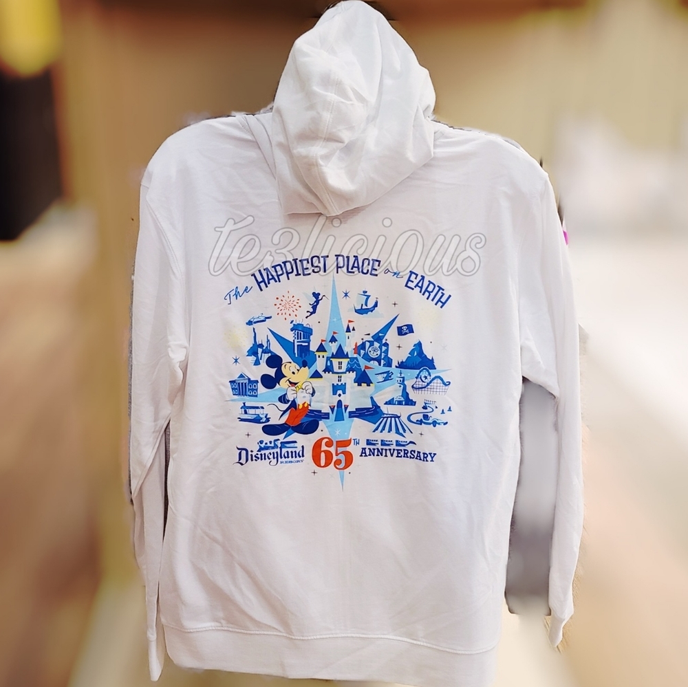 DISNEYLAND 65TH ANNIVERSARY ZIP FRONT HOODIE - Picture 1 of 5